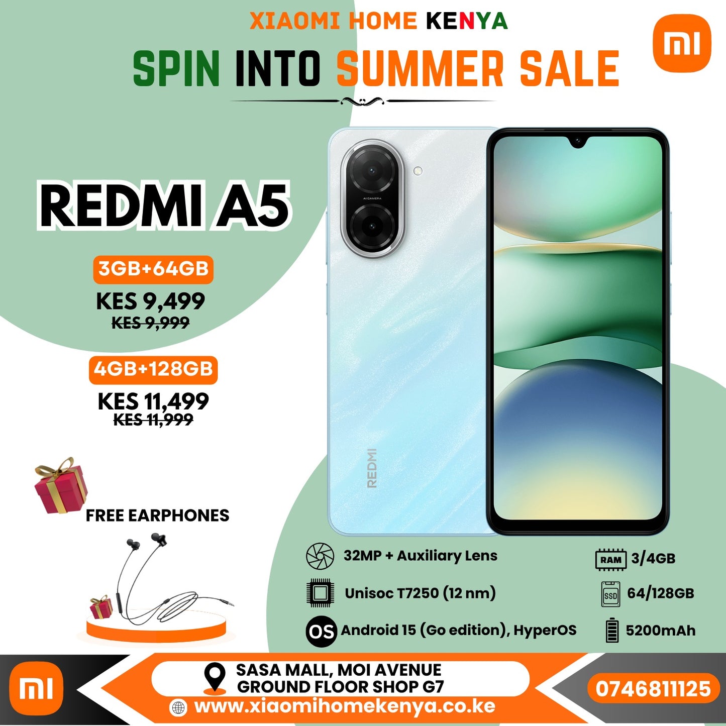 Redmi A5 4G 4GB +128GB, New Model