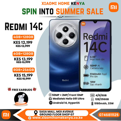 Redmi 14C 4+128, Get Free Earbuds