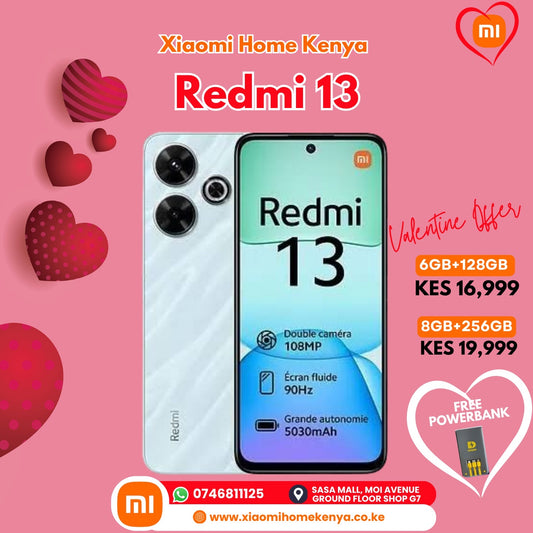 Redmi 13 6+128, Free 5,000mAh Power bank, 25 Months Warranty