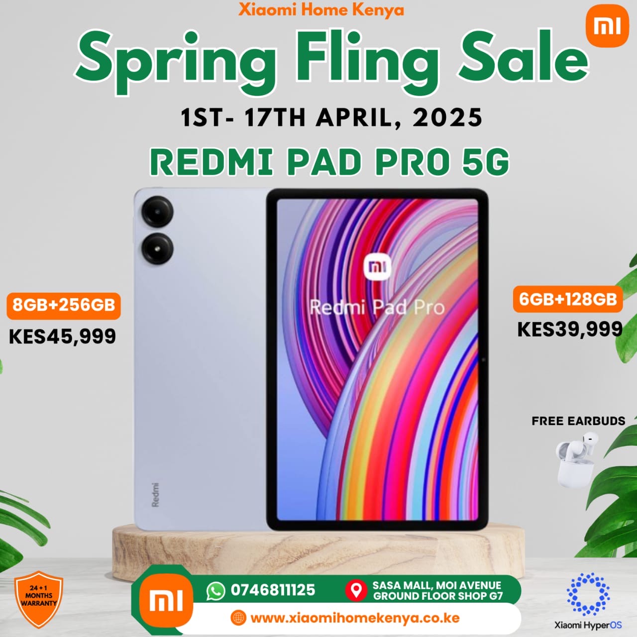 Redmi Pad Pro 5G 6GB + 128GB Black, Free Earbuds