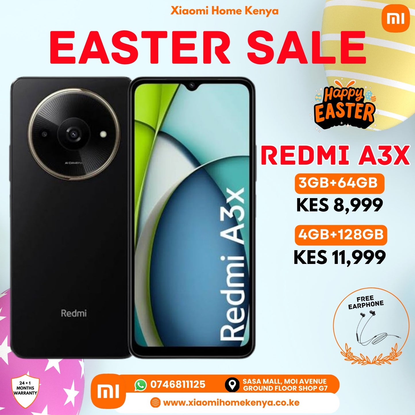 Redmi A3X 4+128, Get Free Earphones
