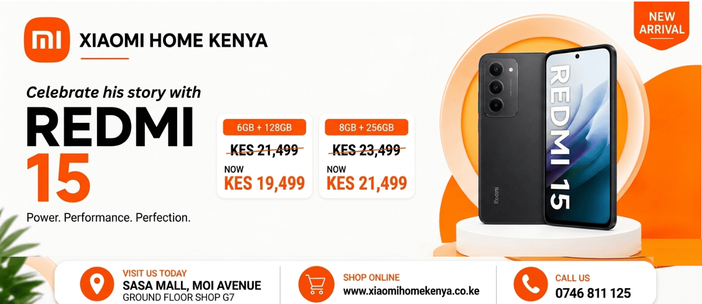 Redmi 15 price in Kenya June 2026, 6+128GB and 8+256GB Variants