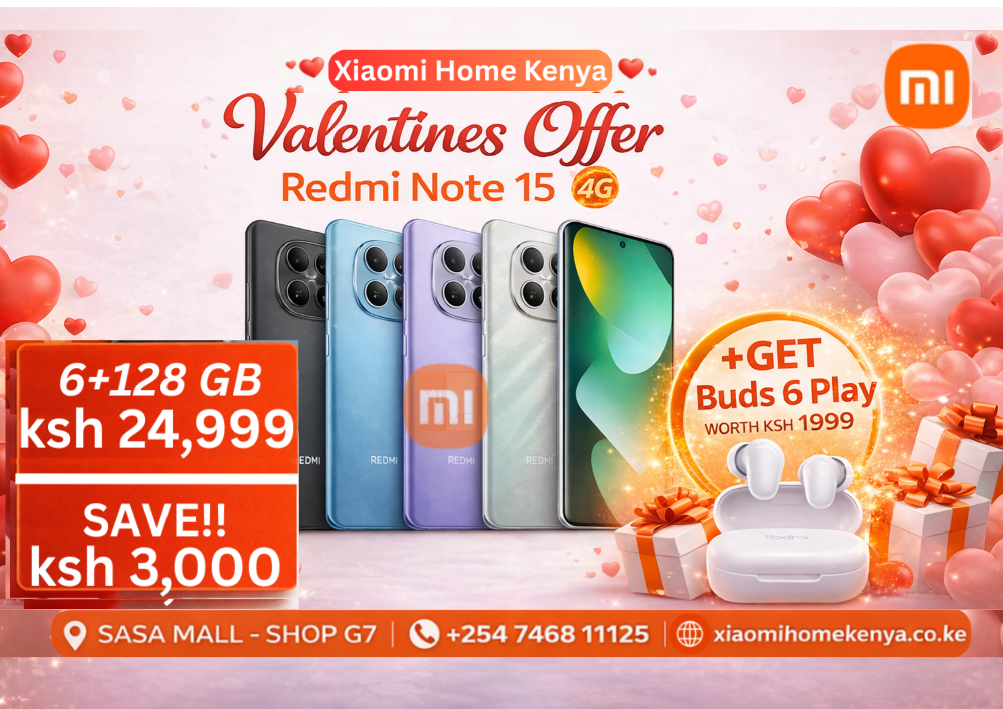 Xiaomi Redmi Note 15 6+128GB Valentines Offers
