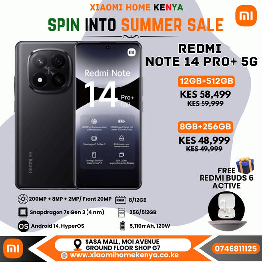 Redmi Note 14 Pro + 5G 12+512, Free Redmi Buds 6 Active