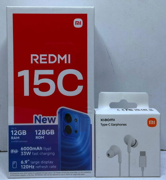 Redmi 15C 6+128 Midnight Gray ,Get free Xiaomi Type -c earphones