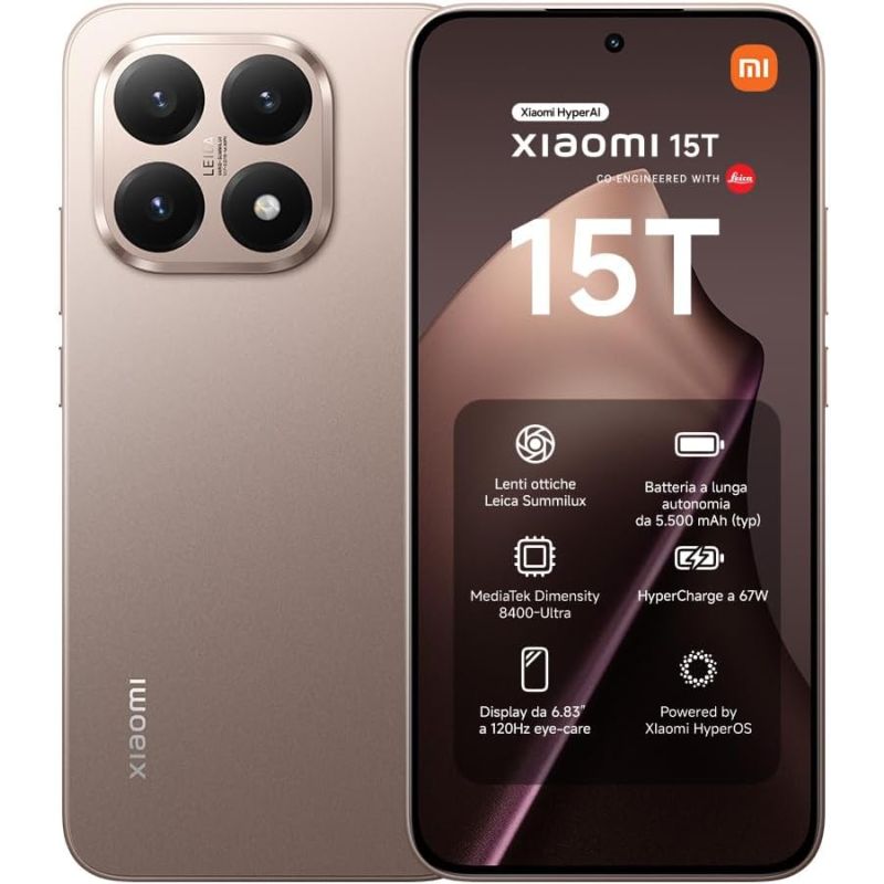 Xiaomi 15T 5G Front and Back View With Detailed Product Specs